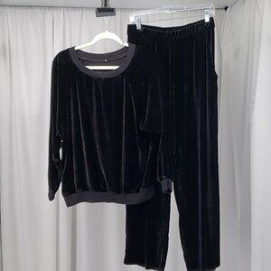 Aquarius Cocktail AqC Black Black Silk Blend Velvet Jogging Set Clothing Size S